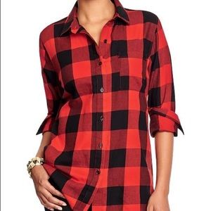 Buffalo Plaid Button Top